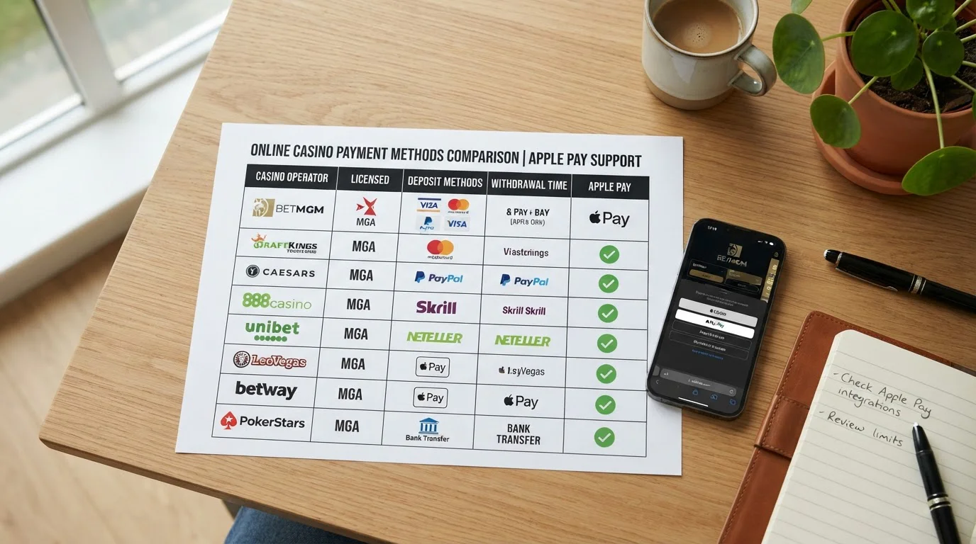 Comparativa de casinos DGOJ con Apple Pay integrado en España