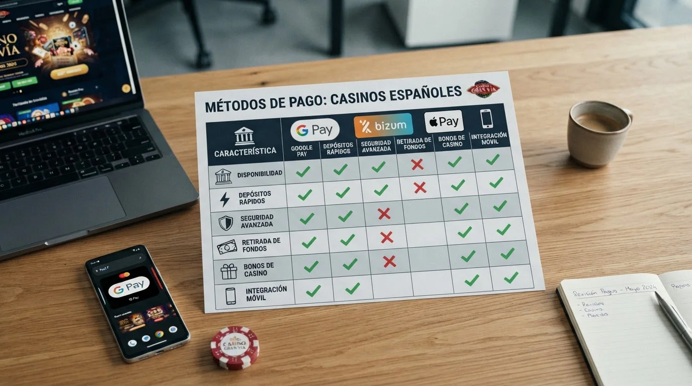 Comparativa Google Pay vs alternativas en casinos DGOJ