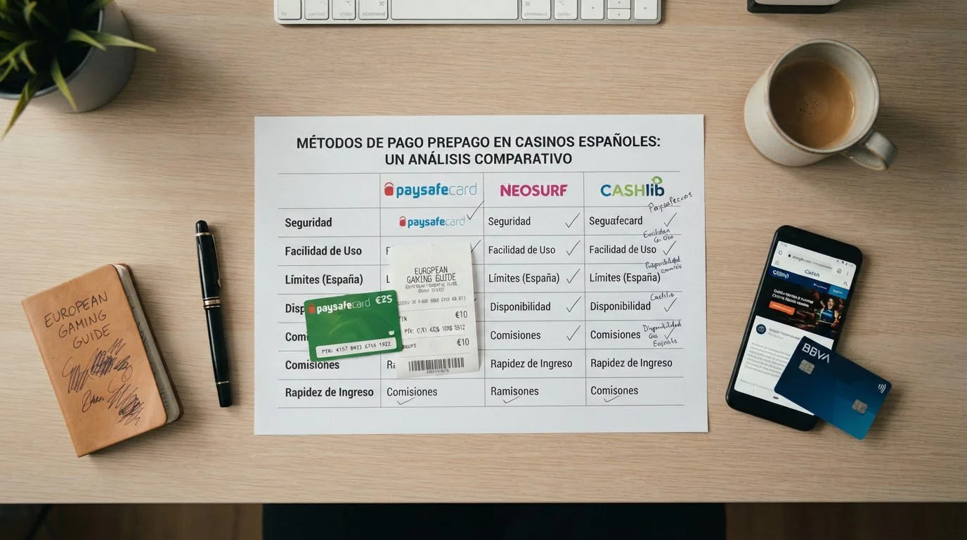 Comparativa de métodos prepago en casinos españoles DGOJ