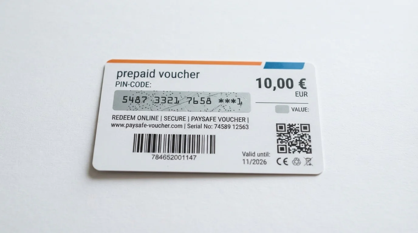 Cupón Paysafecard con código PIN de seguridad