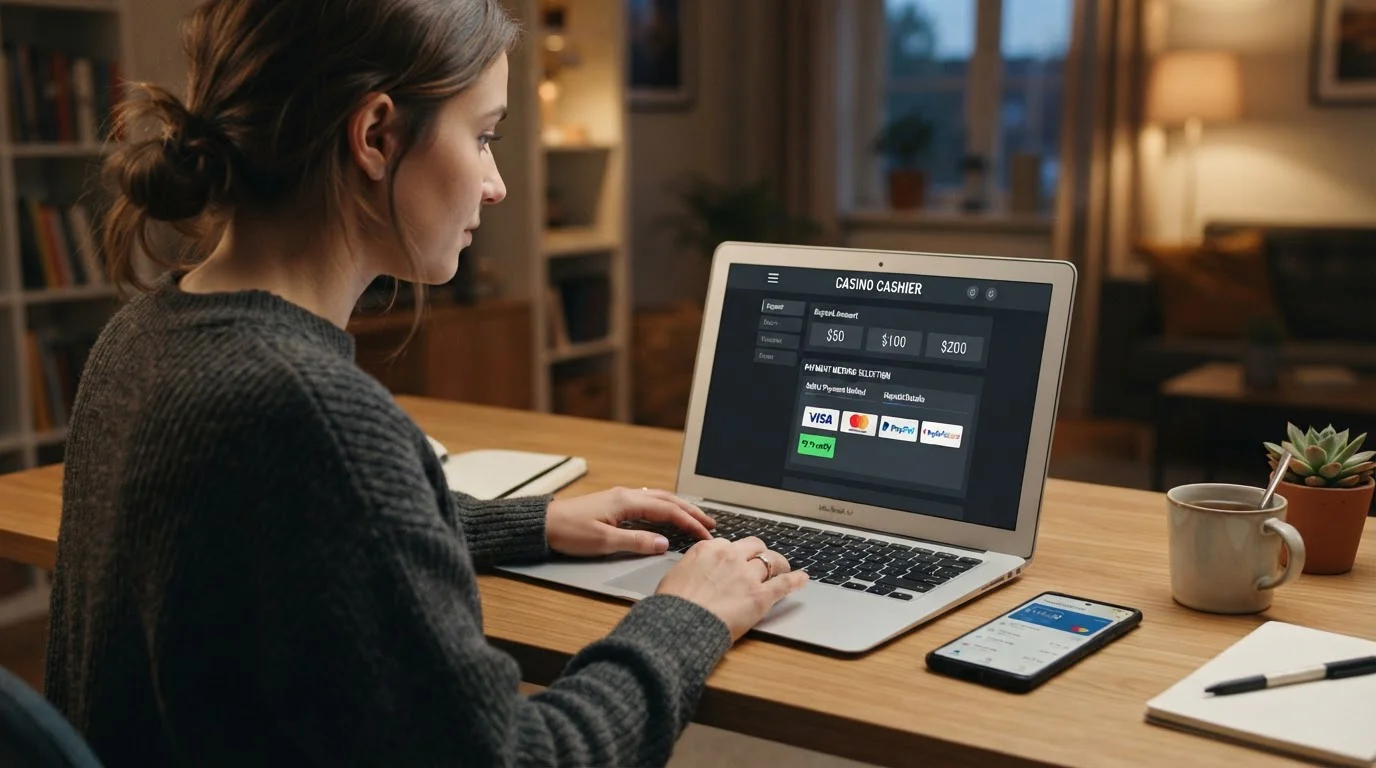 Proceso de depósito con Paysafecard en cajero de casino online