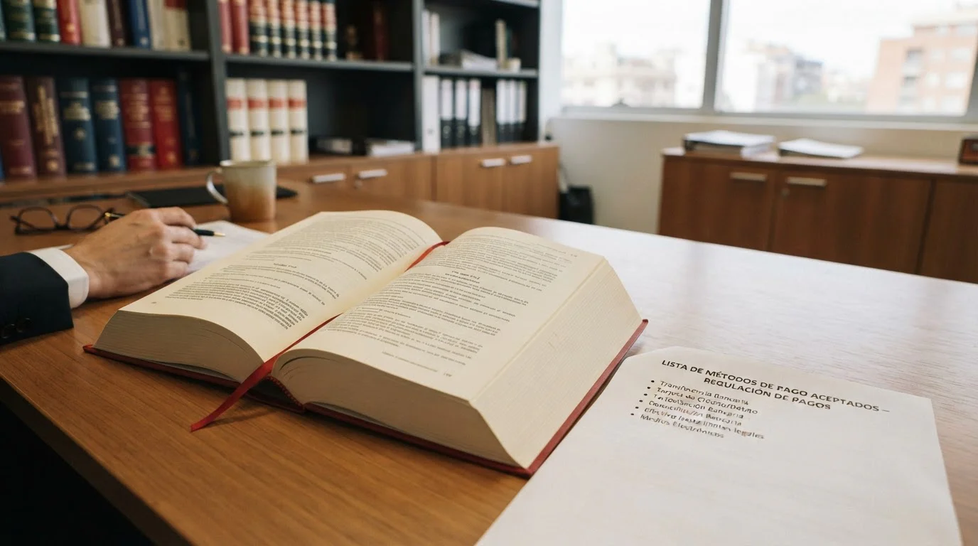 Libro del código de regulación del juego español con sello DGOJ y lista de métodos permitidos
