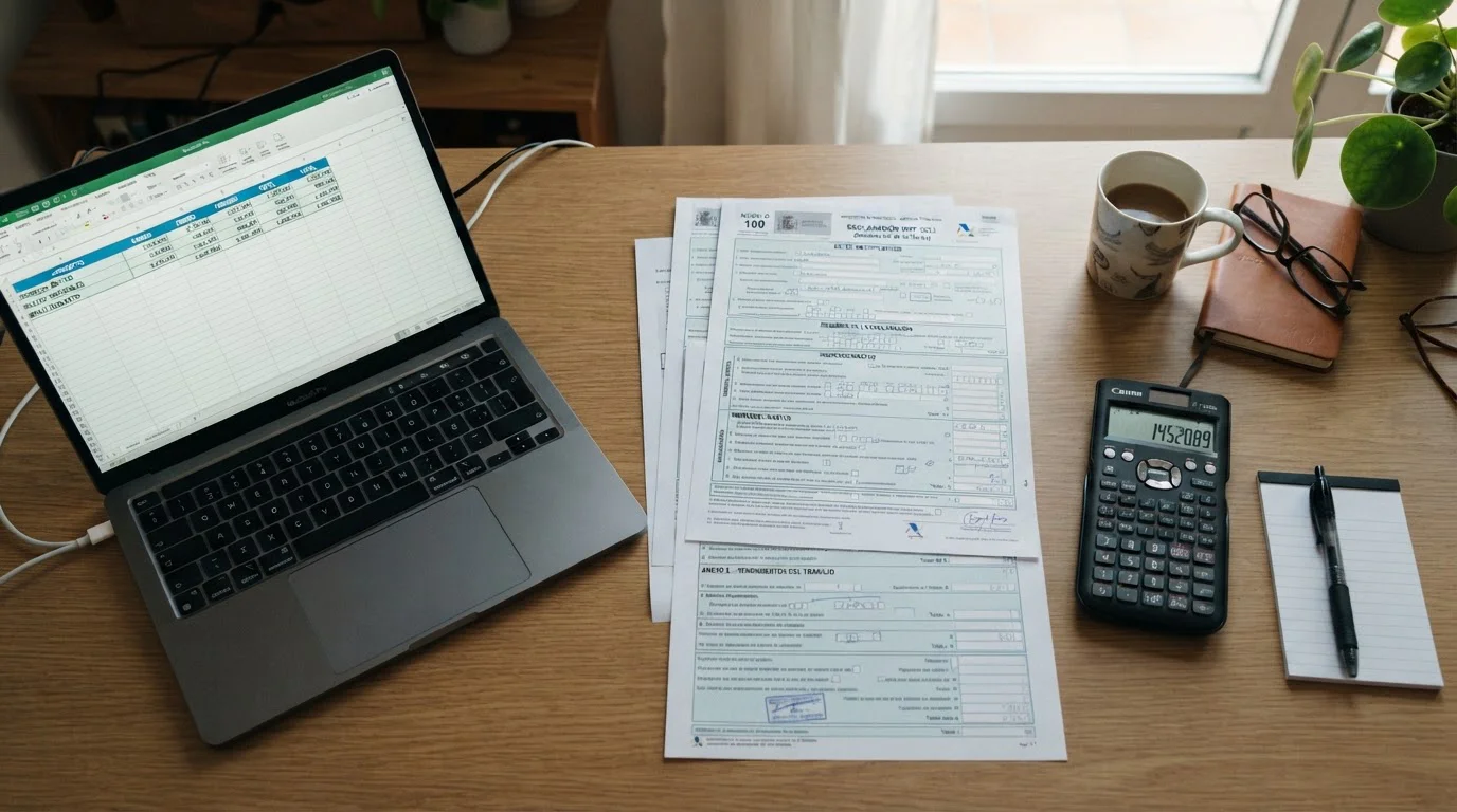 Documentos fiscales IRPF con cálculo ganancias patrimoniales crypto
