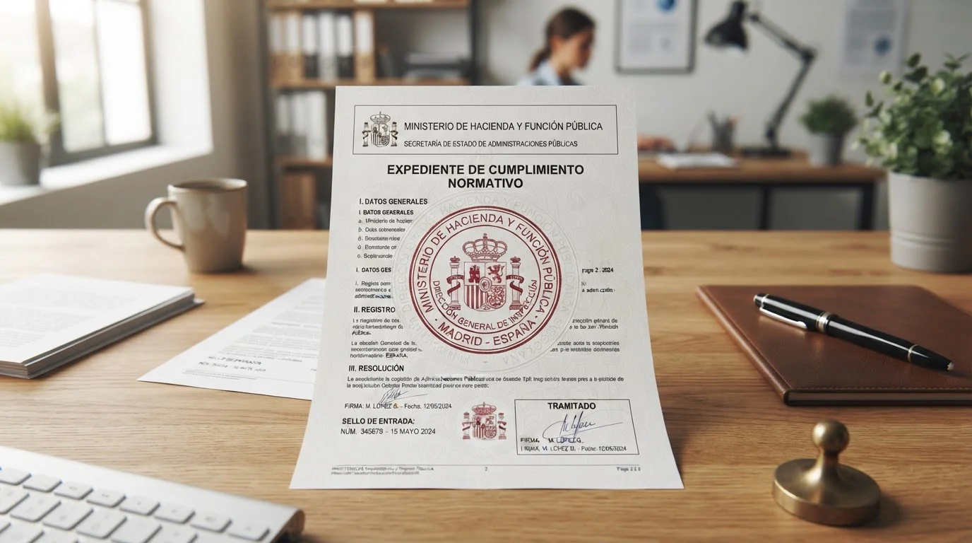 Documento legal con sello oficial DGOJ sobre escritorio junto a dispositivo