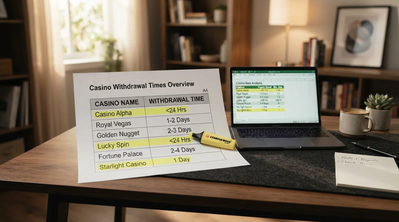 Tabla comparativa de casinos ordenados por velocidad de retiro verificada