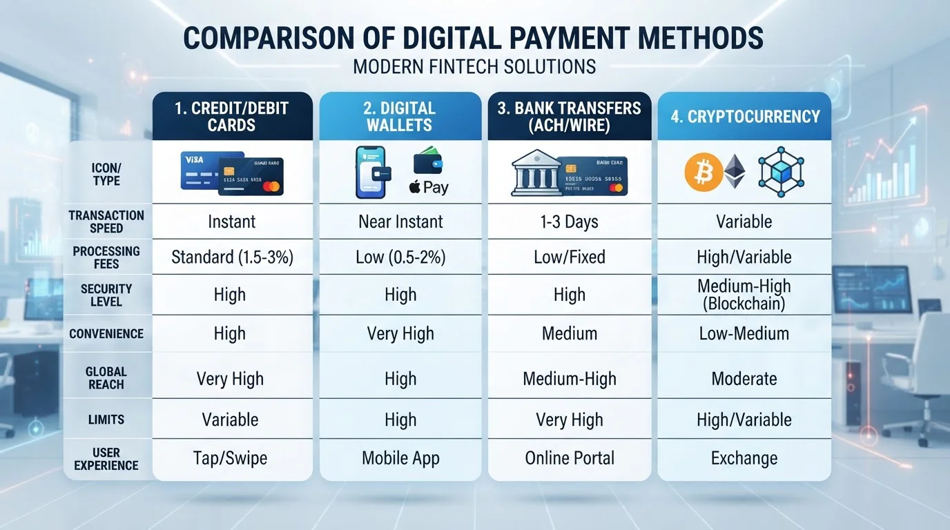 Comparación de Skrill con Bizum, tarjetas y transferencias bancarias en velocidad y límites